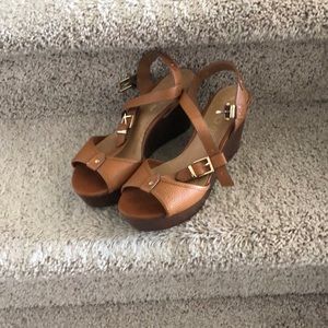 Nude platform wedges